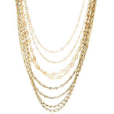 126-286 - mariechavez 18" Multi Strand Chain Link Necklace 