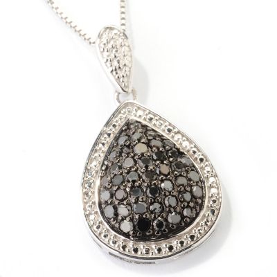 SS .5CTW BLACK DIAMOND PENDANT