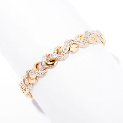 DESORO SS/TT ROUND CUT BRAIDED BRACELET