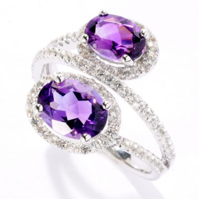 SS AMY AND WHITE TOPAZ OVAL BAND RING