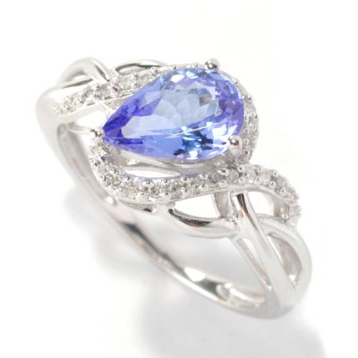 14K WG TANZANITE RING W/ WHITE DIAMOND