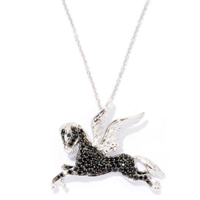 126-409 - Gem Treasures Sterling Silver 1.33ctw Pegasus Pendant w/ Chain