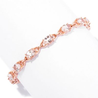 126-429 - Gem Treasures 14K Rose Gold 7.5'' 9.15ctw Pink Morganite Bracelet