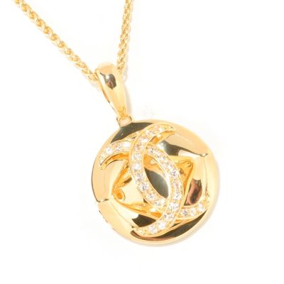 126-430 - EFFY White Sapphire Intertwined Pendant w/ 18'' Chain