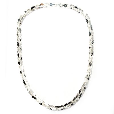 SEMPRESILVER POLISHED AND TEXTURED TWIST NECKLACE