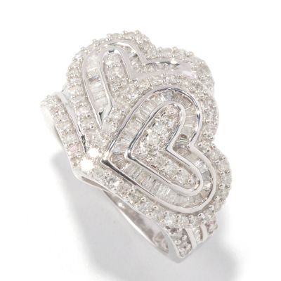 SS 1CTW DIAMOND HEART RING