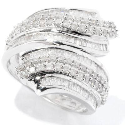 SS 1CTW ROUND & BAGUETTE DIAMOND RING