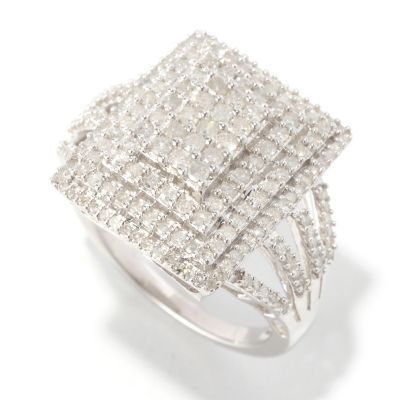 SS 1CTW SQUARE DIAMOND RING