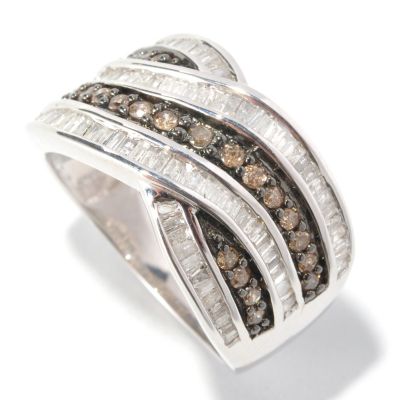 SS 1CTW CHAMPAGNE & WHITE DIAMOND RING