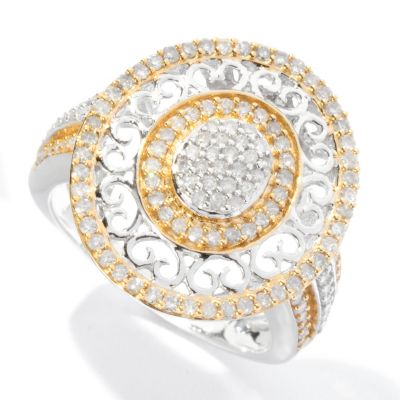 SS .75CTW WHITE DIAMOND OVAL RING