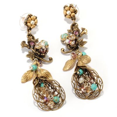 GOLDTONE MULTI STONE EARRINGS
