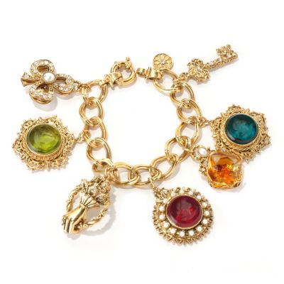 GOLDTONE INTAGLIO CHARM NECKLACE