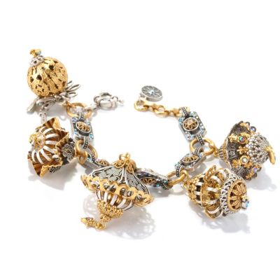 TWO-TONE FILIGREE CHARM BRACELET