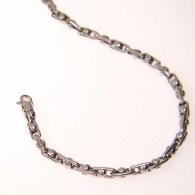 126-546 - Men's 8.5" Sterling Silver 3.7mm Fancy Link Bracelet 