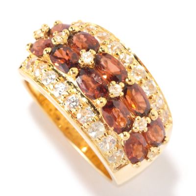 SS/18KV RING MOCHA ZIRCON & WHITE ZIRCON BAND