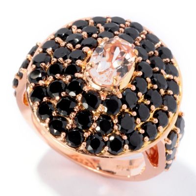 126-562 - NYC II 4.96ctw Morganite & Black Spinel Ring