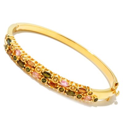 SS/P BRAC MULTI-TOURMALINE HINGED BANGLE