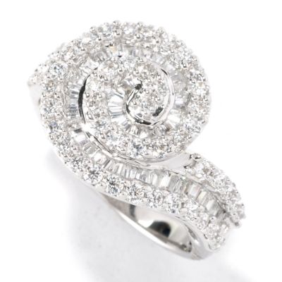 126-578 - Brilliante&reg; Platinum Embraced 1.31 DEW Pave & Channel Set Swirl Ring