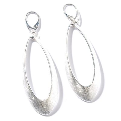 SEMPRESILVER SATIN OVAL DANGLE EARRINGS