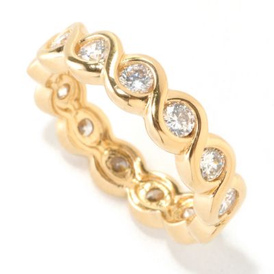 DESORO SS/18K GP ROUND CUT TWIST RING