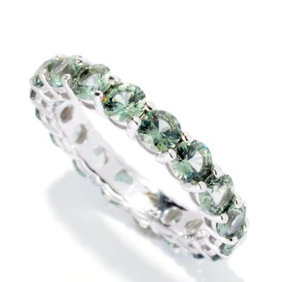 BLTA SS/PLAT ROUND CUT SHARED PRONG SIMULATED COLORS OF DIAMONDS ETERNITY RING