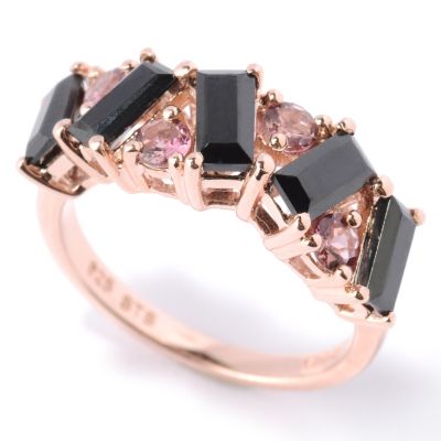 126-632 - NYC II Black Spinel & Exotic Gemstone Band Ring 