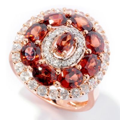 14K RG MOCHA ZIRCON WITH WHITE ZIRCON ACCENT RING