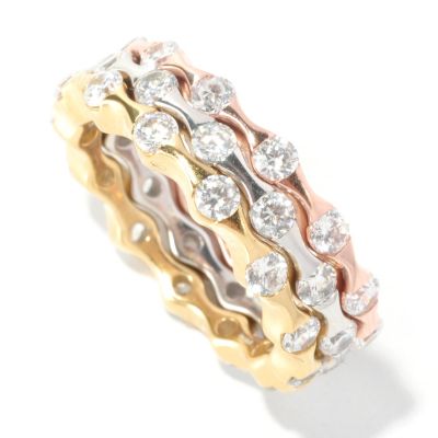 SB SS/CHOICE SET OF THREE TENSION SET ETERNITY BAND RINGS