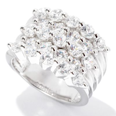 SB SS/CHOICE ROUND CUT 5-ROW SHARED PRONG RING