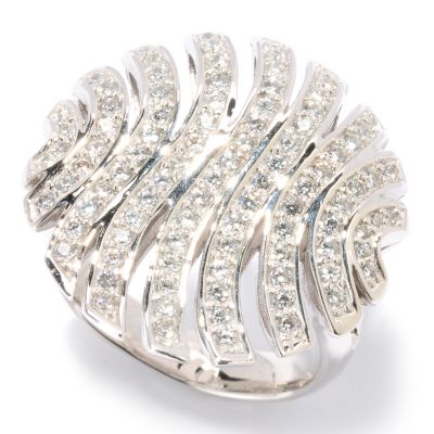 126-693 - Sonia Bitton for Brilliante&reg; Round Cut Pave Set Polished Striped Ring