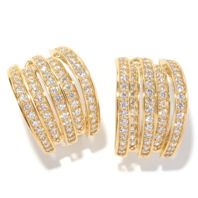 SB SS/CHOICE ROUND CUT MUTI-LEVEL EARRINGS W/ OMEGA BACK
