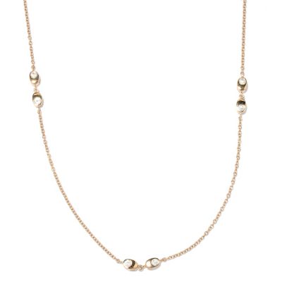 126-696 - Sonia Bitton for Brilliante&reg; 36” 3.08 DEW Burnished Set Oval Station Necklace