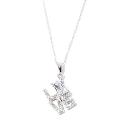 TYCOON SS/PLAT ROUND AND RECTANGLE TYCOON CUT LOVE PENDANT