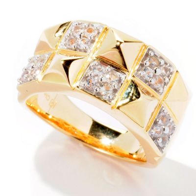 SS/P RING PAVE GEM & PYRAMID BAND