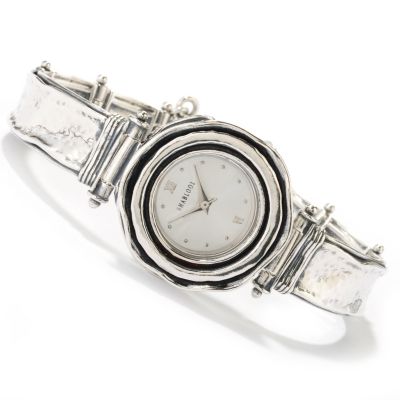 STERLING SILVER HAMMERED DETAIL WATCH