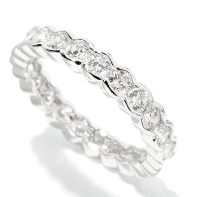 BLTA SS/CHOICE ROUND CUT SEMI-BEZEL ETERNITY BAND RING