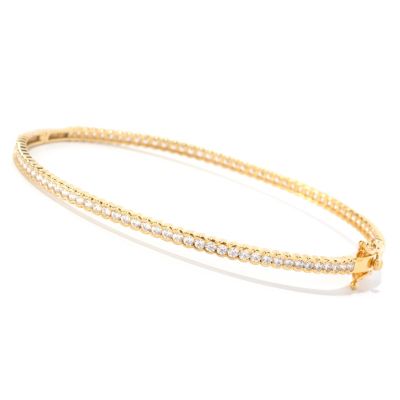 BLTA SS/CHOICE ROUND CUT TENSION SET SEMI-BEZEL BANGLE BRACELET