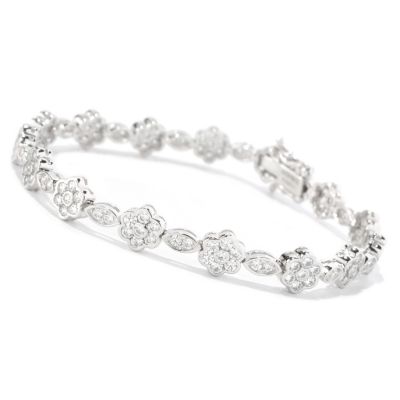 BLITA SS/PLAT FLOWER AND MARQUISE TENNIS BRACELET