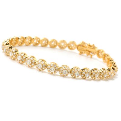 BLTA SS/CHOICE ROUND CUT 100 FACET HALO LINE BRACELET