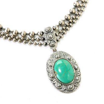 SS OVAL GLEESON TURQ WITH BEADED ADJUST