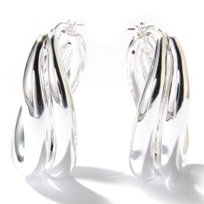 SEMPRESILVER POLISHED HOOP EARRINGS