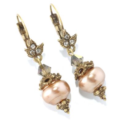 126-881 - Sweet Romance&trade; Gold-tone Baroque Inspired Drop Earrings