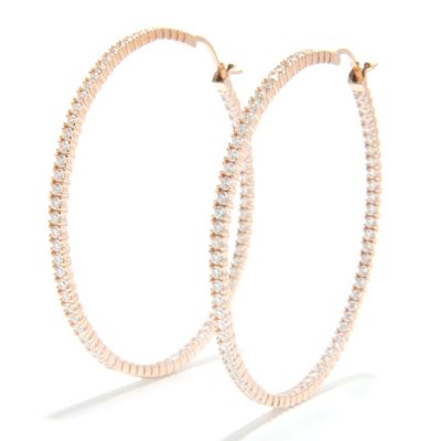 126-913 - Brilliante&reg; 2'' 2.96 DEW Simulated Diamond Inside-Out Hoop Earrings