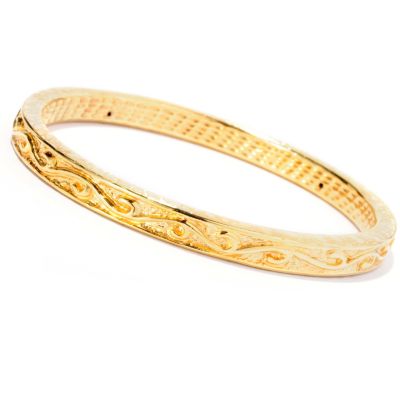 126-920 - Italian Designs with Stefano 14K ''Oro Vita'' Electroform Cesello Bracelet 