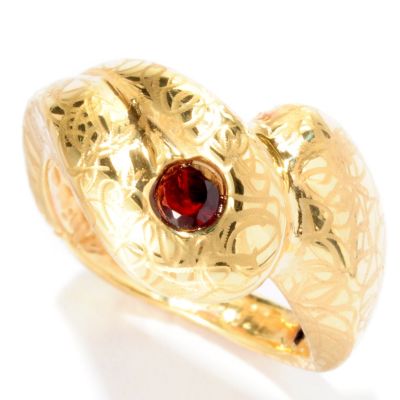 IJD 14K ORO VITA ELECTROFORM GARNET ACCENTI RING