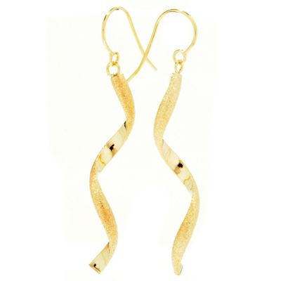 IJD 14K STARDUST TWISTED DROP EARRINGS
