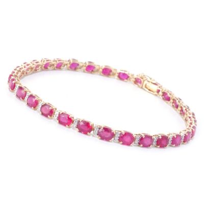 126-959 - EFFY 14K Gold Oval Gemstone & Diamond Link Bracelet
