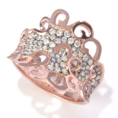 126-967 - EFFY 14K Rose Gold 0.62ctw Diamond Curlicue Ring