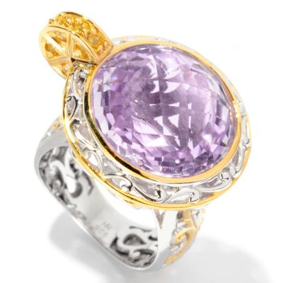 127-019 - Gems en Vogue II 12.53ctw Amethyst & Sapphire "Pink Lemonade" Ring 