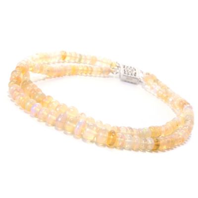 127-041 - Gem Insider Sterling Silver Ethiopian Opal Two-Strand Bracelet